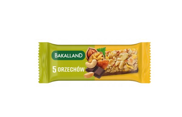 BATON BA! ZBOŻOWY 5 ORZECHÓW 40G BAKALLAND