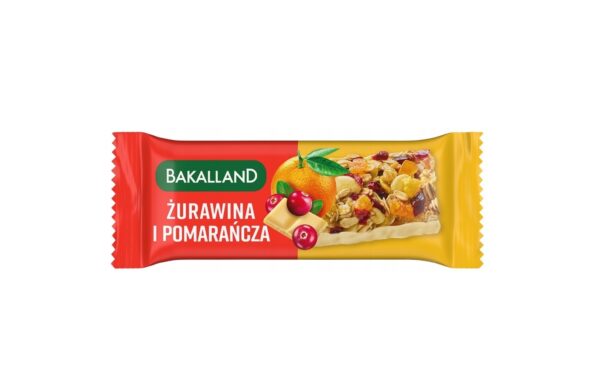 BATON BA! ZBOŻOWY ŻURAWINA I POMARAŃCZA 40G BAKALLAND