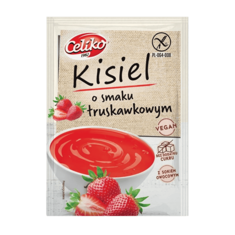 celiko kisiel truskawka Celiko Kisiel o Smaku Truskawkowym Bez Dodatku Cukru 40 g