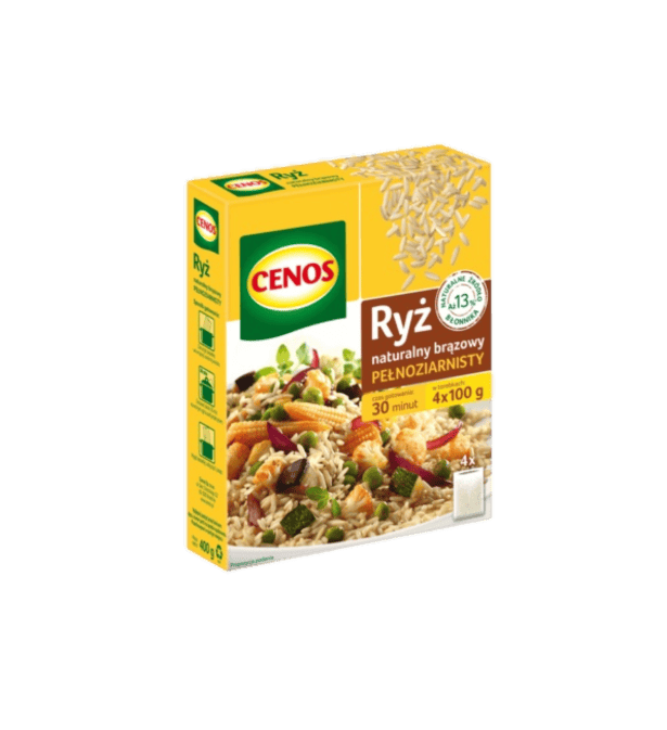 cenos ryzo pelnoziarnisty Cenos Ryż Naturalny Brązowy Pełnoziarnisty 400 g (4 × 100 g)