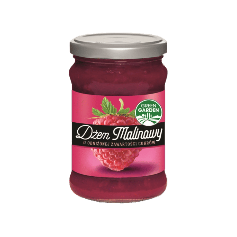 DŻEM GREEN GARDEN MALINOWY NISKOSŁODZONY 280G
