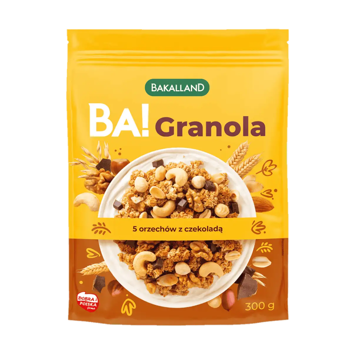 Bakalland BA! Granola 5 Orzechów z Czekoladą 300 g