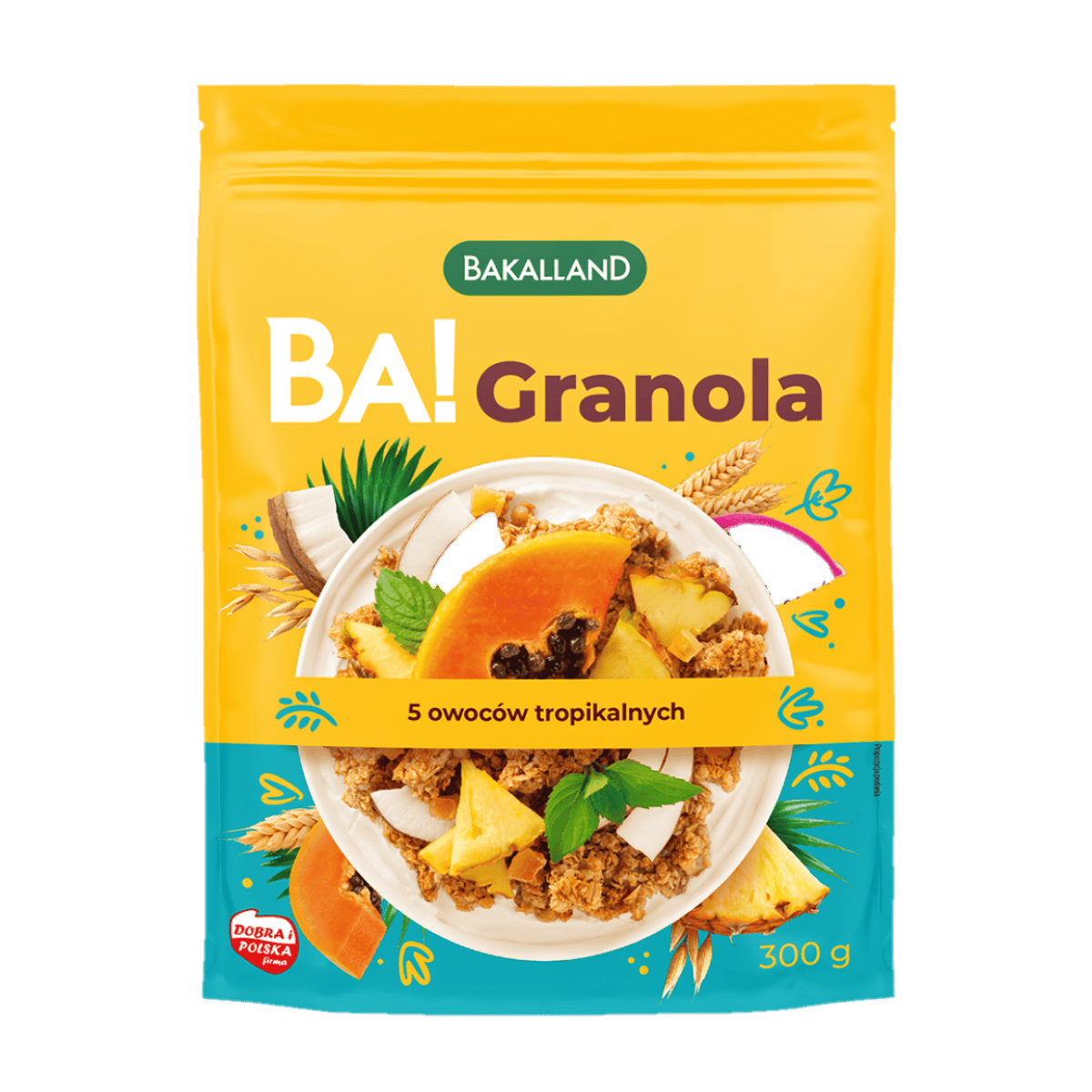 GRANOLA BA! 5 OWOCÓW TROPIKALNYCH 300G BAKALLAND