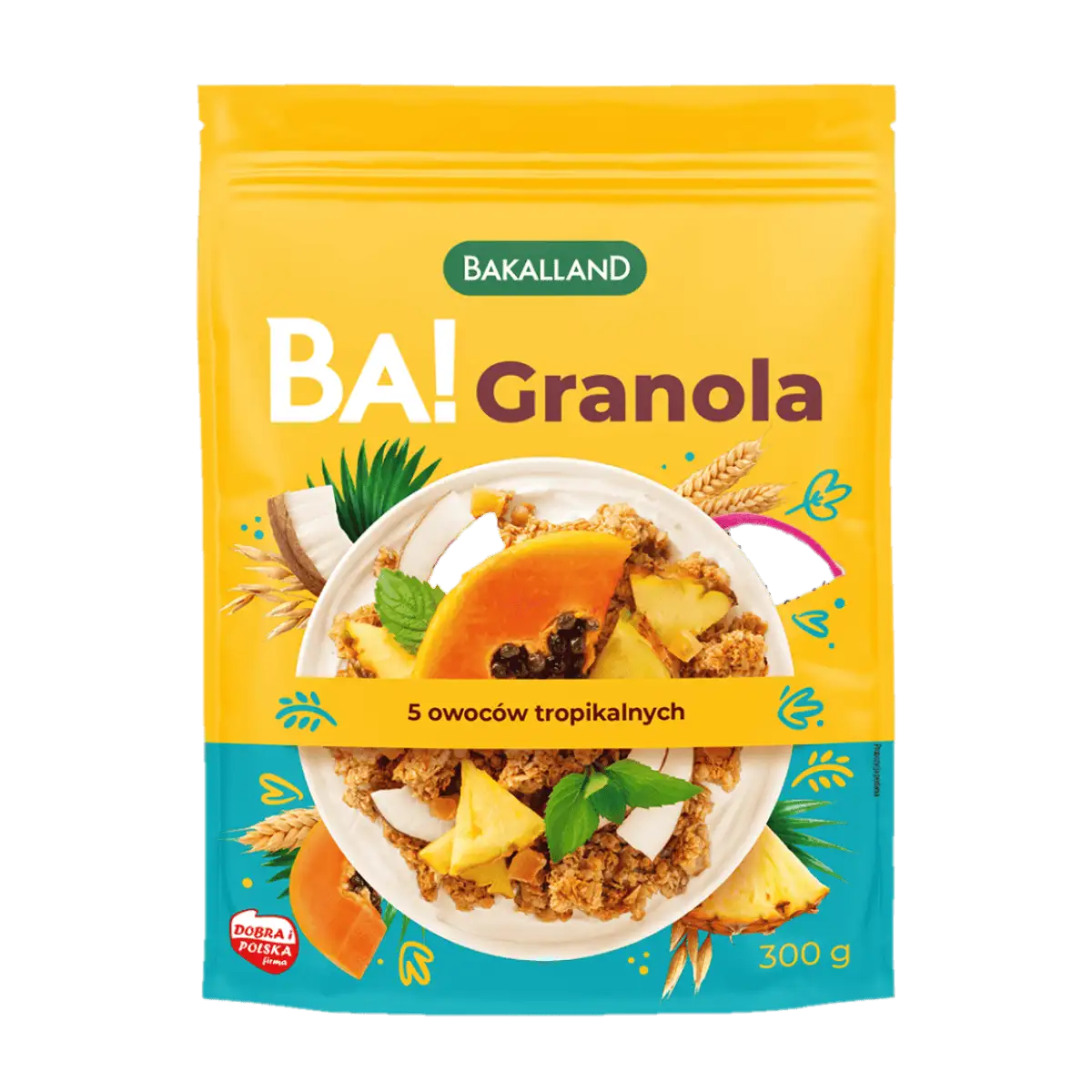 granola 5 owocow tropikalnych Bakalland BA! Granola 5 Owoców Tropikalnych 300 g
