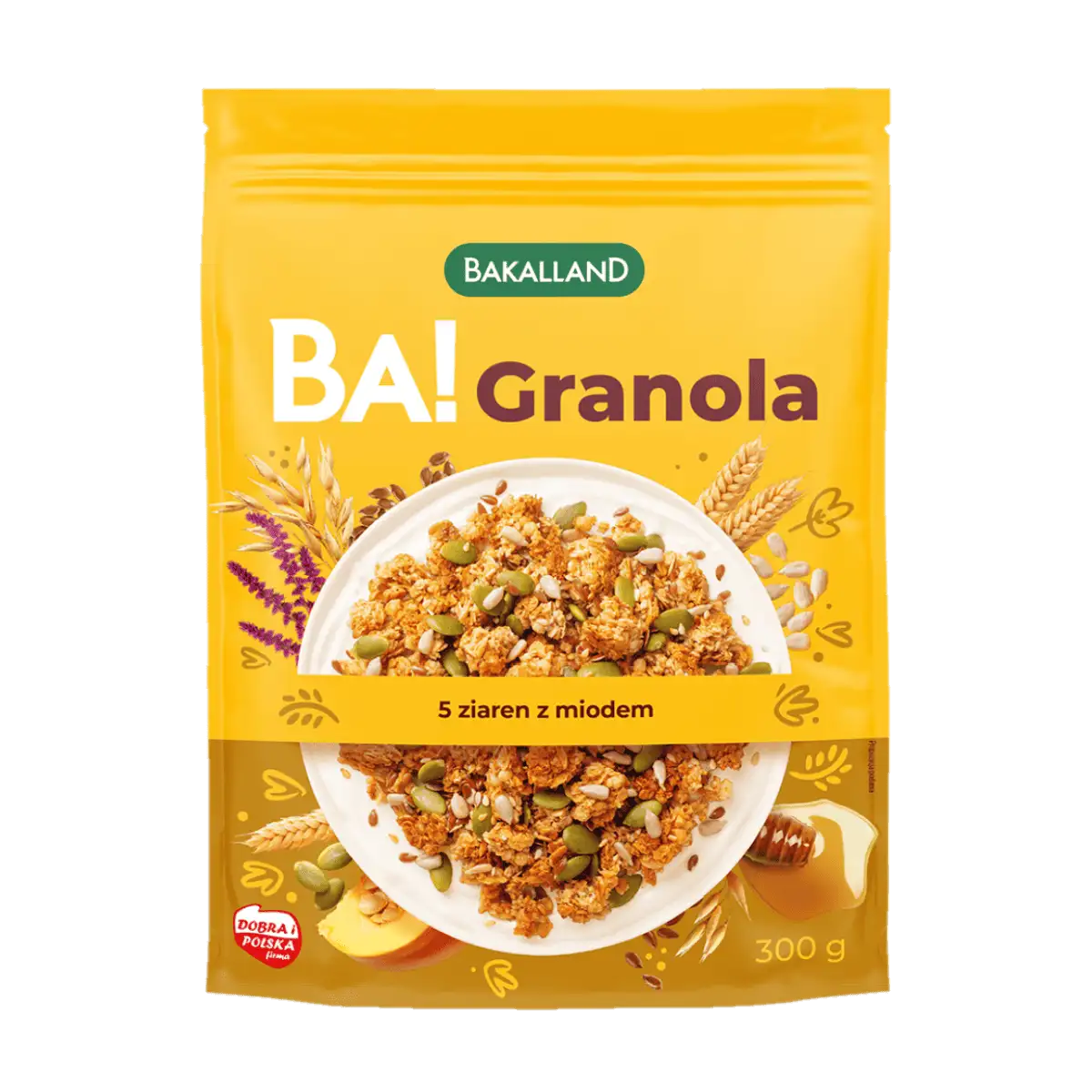 Bakalland BA! Granola 5 Ziaren z Miodem 300 g