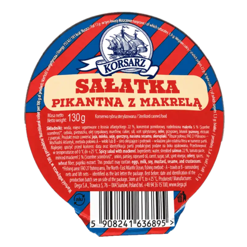 Korsarz Sałatka Pikantna z Makrelą 130 g