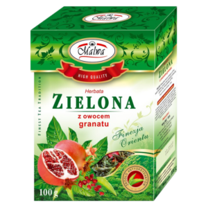 HERBATA MALWA ZIELONA Z GRANATEM LIŚĆ 100G