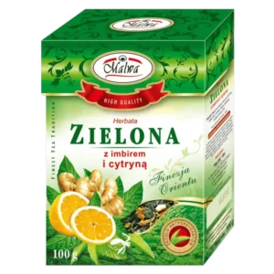 Malwa Herbata Zielona Liściasta z Imbirem i Cytryną 100 g