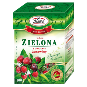 HERBATA MALWA ZIELONA Z OWOCEM ŻURAWINY LIŚĆ 100G
