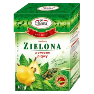 Malwa Herbata Zielona Liściasta z Owocem Pigwy 100 g