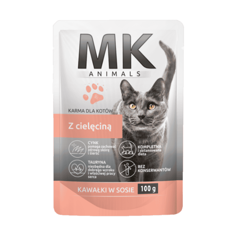 MK Animals Karma dla kota z cielęciną 100 g