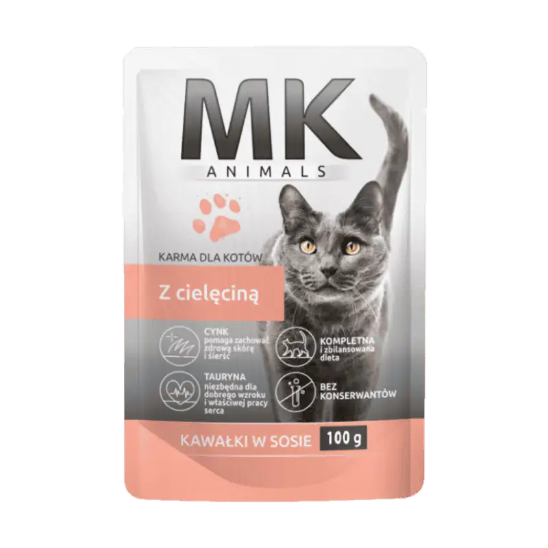 MK Animals Karma dla kota z cielęciną 100 g