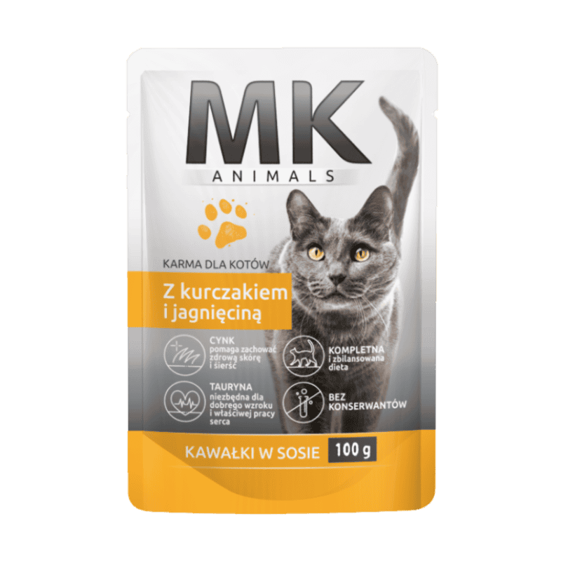MK Animals Karma dla kota z kurczakiem i jagnięciną 100 g