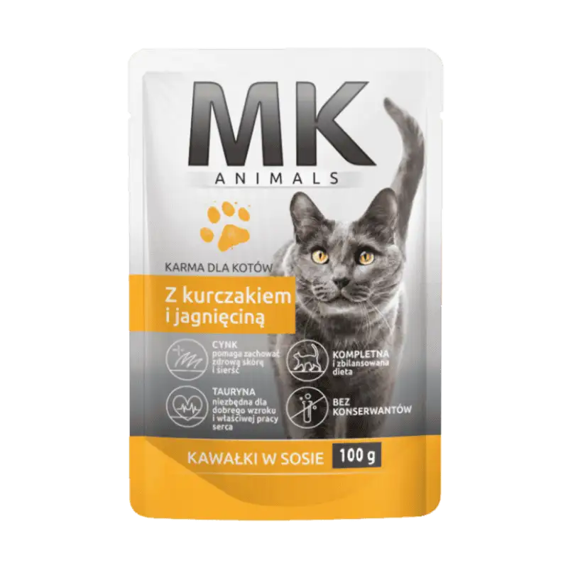 MK Animals Karma dla kota z kurczakiem i jagnięciną 100 g