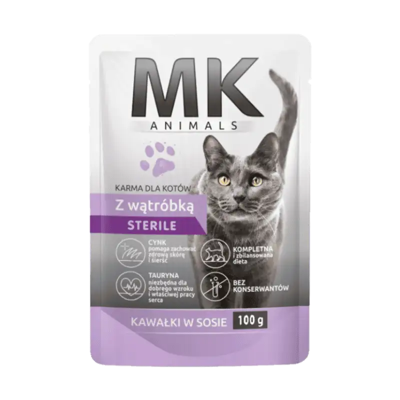 MK Animals Sterile Karma dla kota z wątróbką 100 g