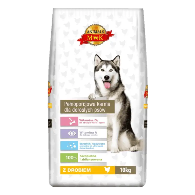 MK Animals Karma sucha dla psa z drobiem 10 kg