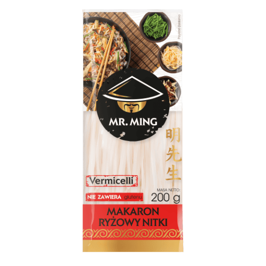 mr ming makaron ryzowy nitka vermic MAKARON RYŻOWY NITKA 200G VERMICELLI MR.MING/CAMPIO FOOD