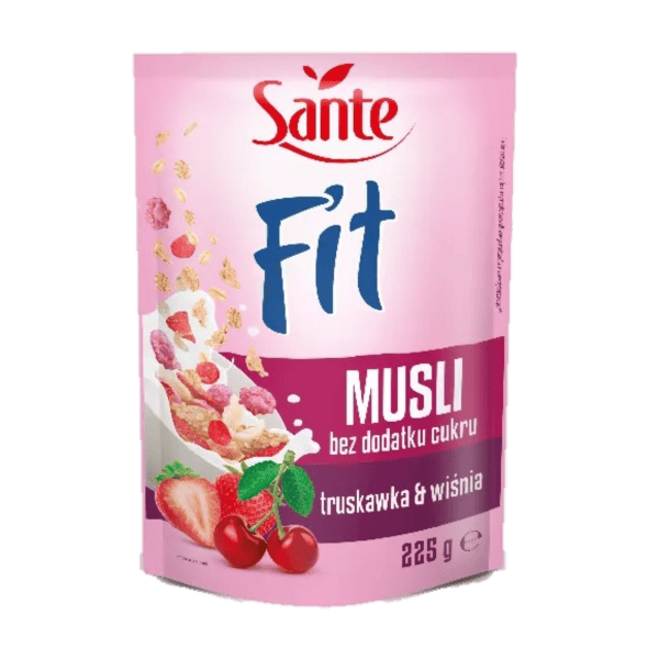 SANTE MUSLI FIT TRUSKAWKA-WIŚNIA BEZ CUKRU 225G