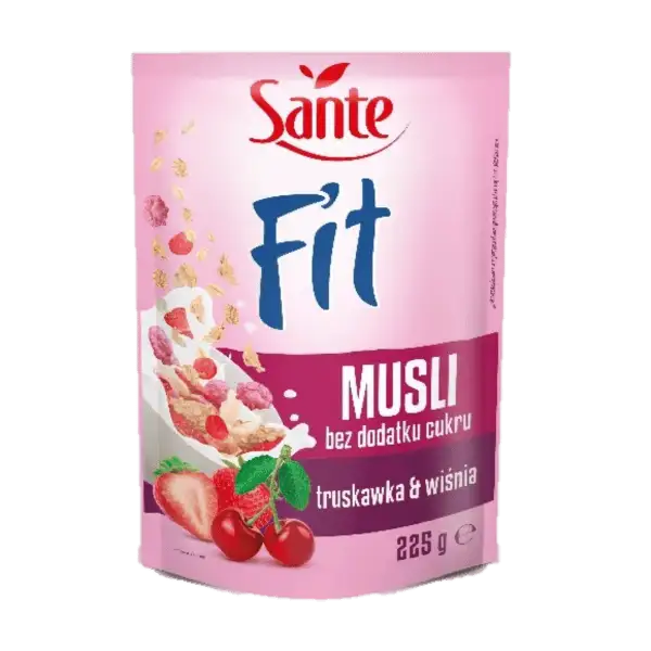 Sante FIT Musli Bez Dodatku Cukru Truskawka & Wiśnia 225 g