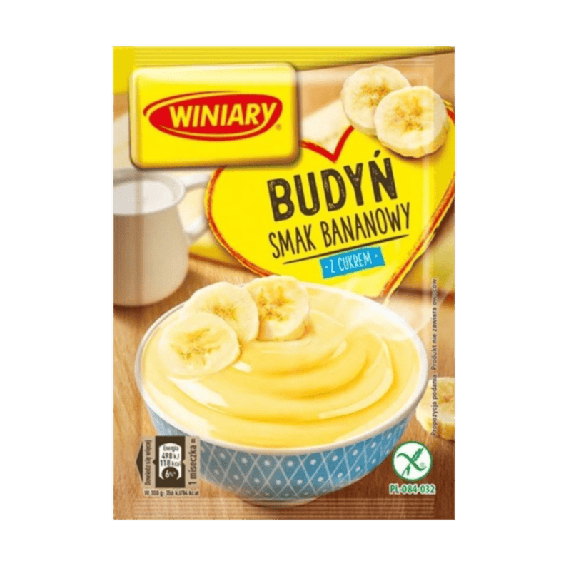 winiary bananowy z cukrem WINIARY BUDYŃ BANANOWY 60G