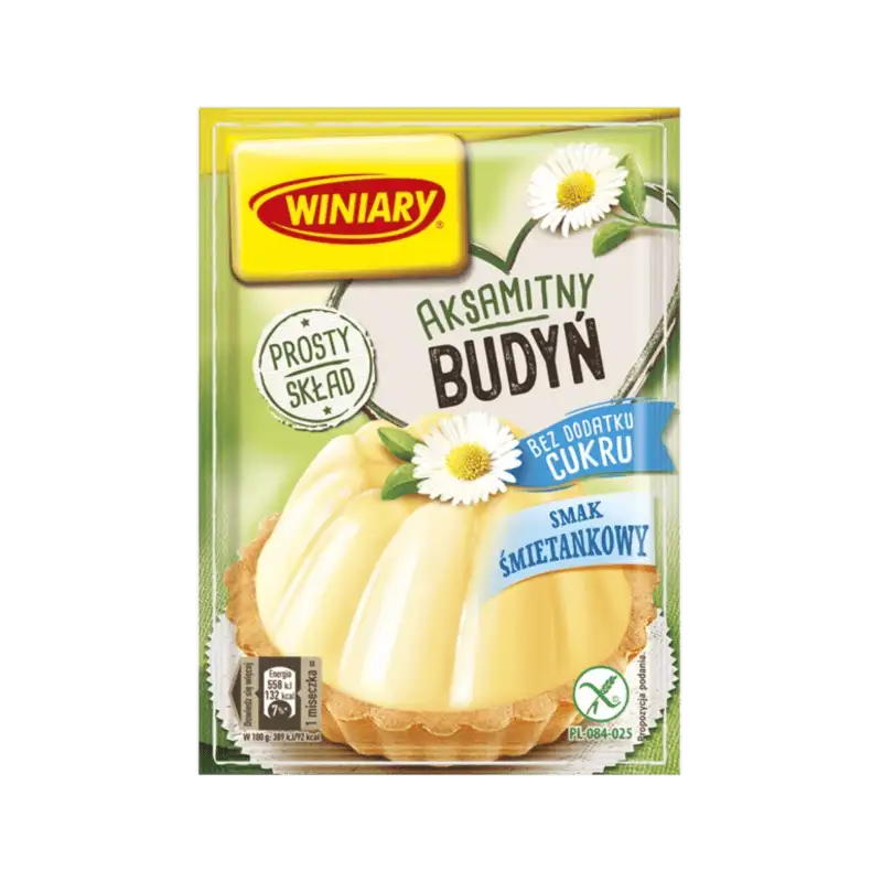 WINIARY Budyń o Smaku Śmietankowym Bez Dodatku Cukru 35 g