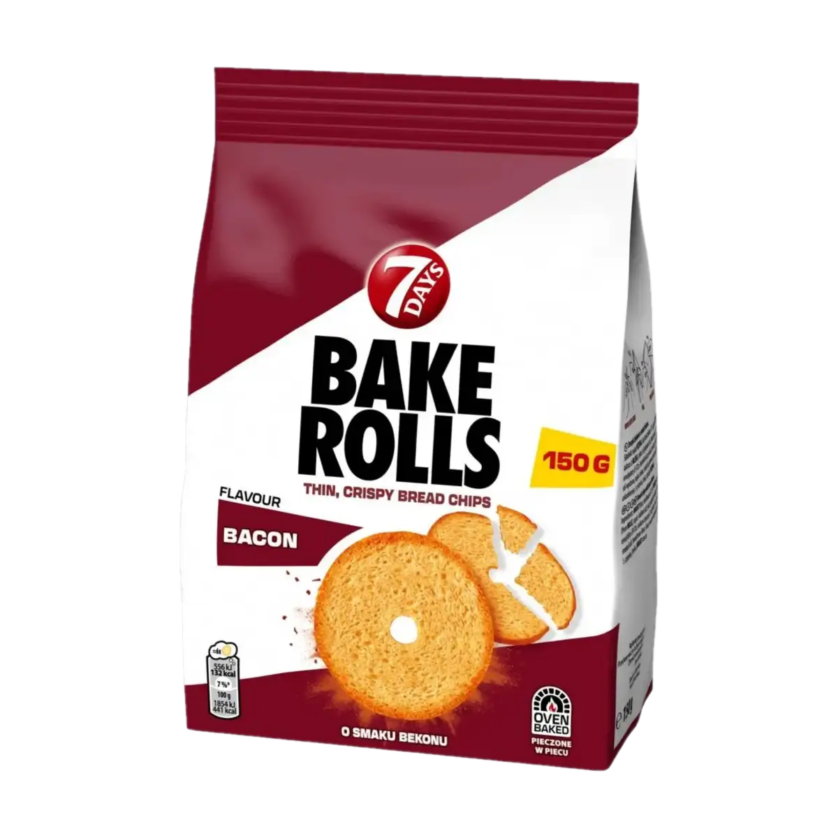 7days bake rolls bekon 7 Days Bake Rolls Chrupki Chlebowe o Smaku Bekonu 150 g
