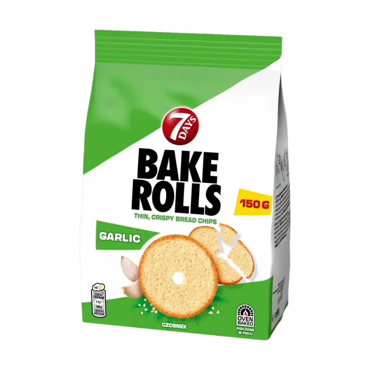 7 Days Bake Rolls Chrupki Chlebowe z Czosnkiem Suszonym 150 g