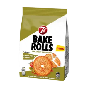 7 Days Bake Rolls Chrupki Chlebowe o Smaku Pomidorów, Oliwek i Oregano 150 g