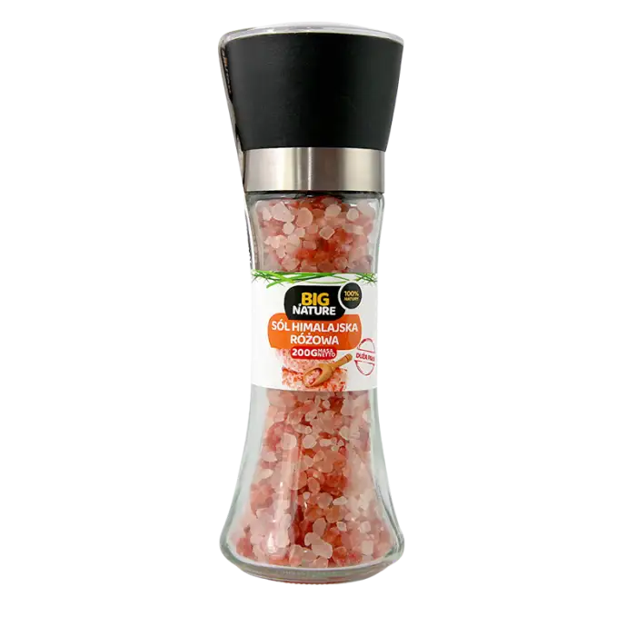 Big Nature Sól Himalajska Różowa Gruba w Młynku 200 g