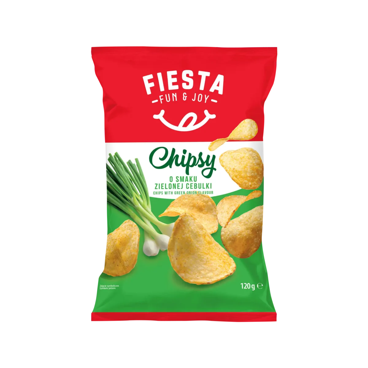 Fiesta Chipsy Płaskie o Smaku Zielonej Cebulki 120 g