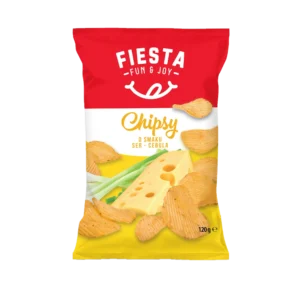 Fiesta Chipsy Karbowane o Smaku Sera i Cebuli 120 g