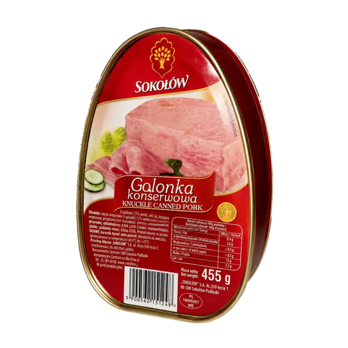 golonka konserwowa Sokołów Golonka Konserwowa Wieprzowa 455 g