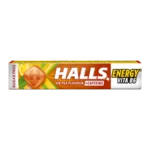 Halls Energy Ice Tea Bezcukrowe Cukierki z Kofeiną i Witaminą B6 32 g