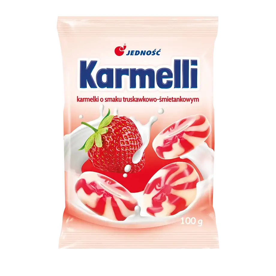 Jedność Karmelki Truskawkowo-Śmietankowe 100 g