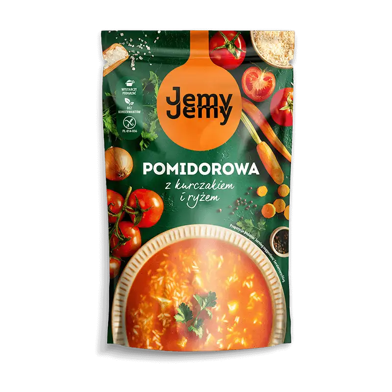 jj pomidorowa JemyJemy Zupa Pomidorowa z Kurczakiem i Ryżem 450 g
