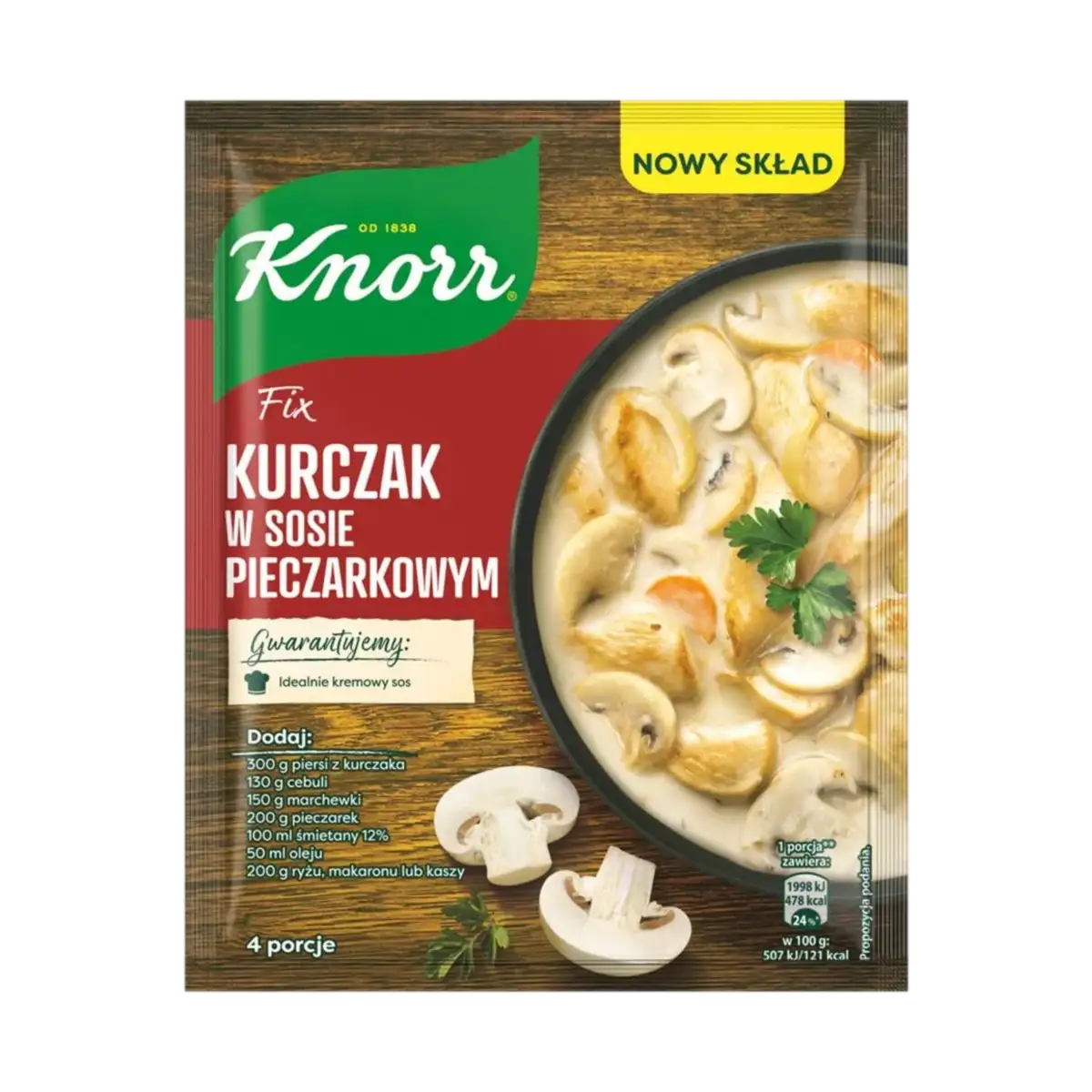 knorr fix kurczak w sosie pieczarkowym Knorr Fix Kurczak w Sosie Pieczarkowym 33 g