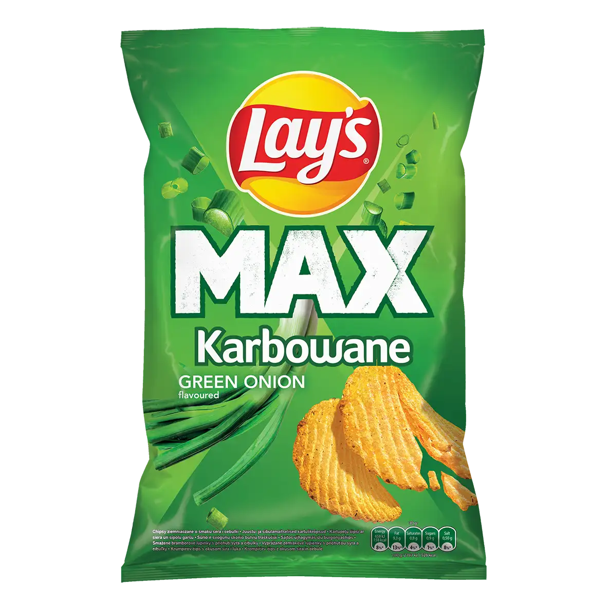 Lay's MAX Chipsy Ziemniaczane Karbowane o Smaku Zielonej Cebulki 120 g