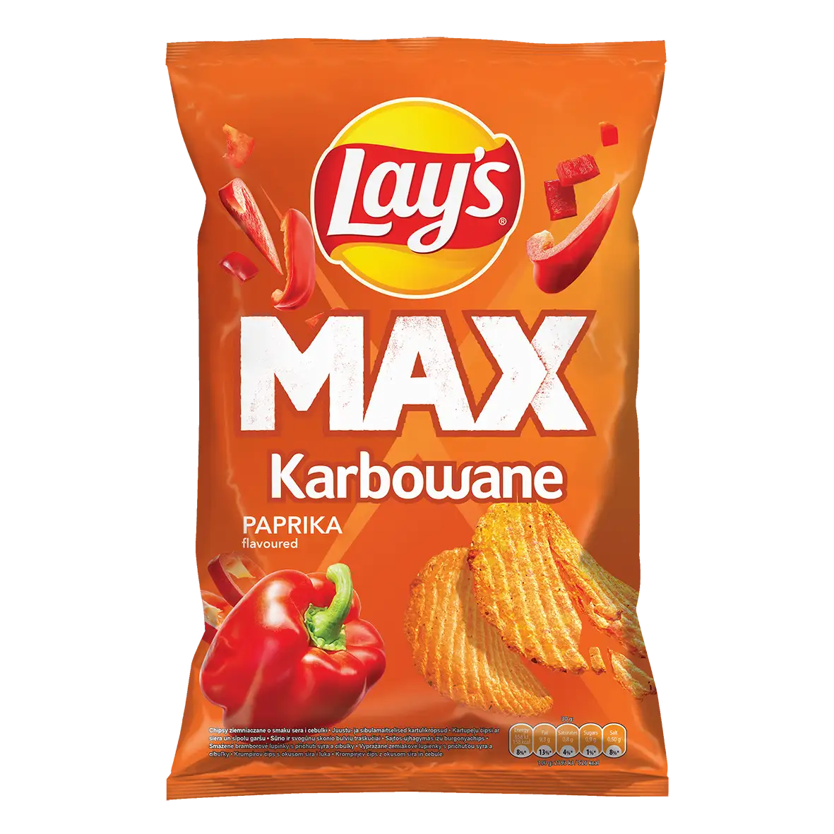 Lay's MAX Chipsy Ziemniaczane Karbowane o Smaku Papryki 120 g