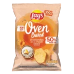 Lay's Oven Baked Pieczone Formowane Chipsy Ziemniaczane o Smaku Kurek w Śmietanowym Sosie 110 g