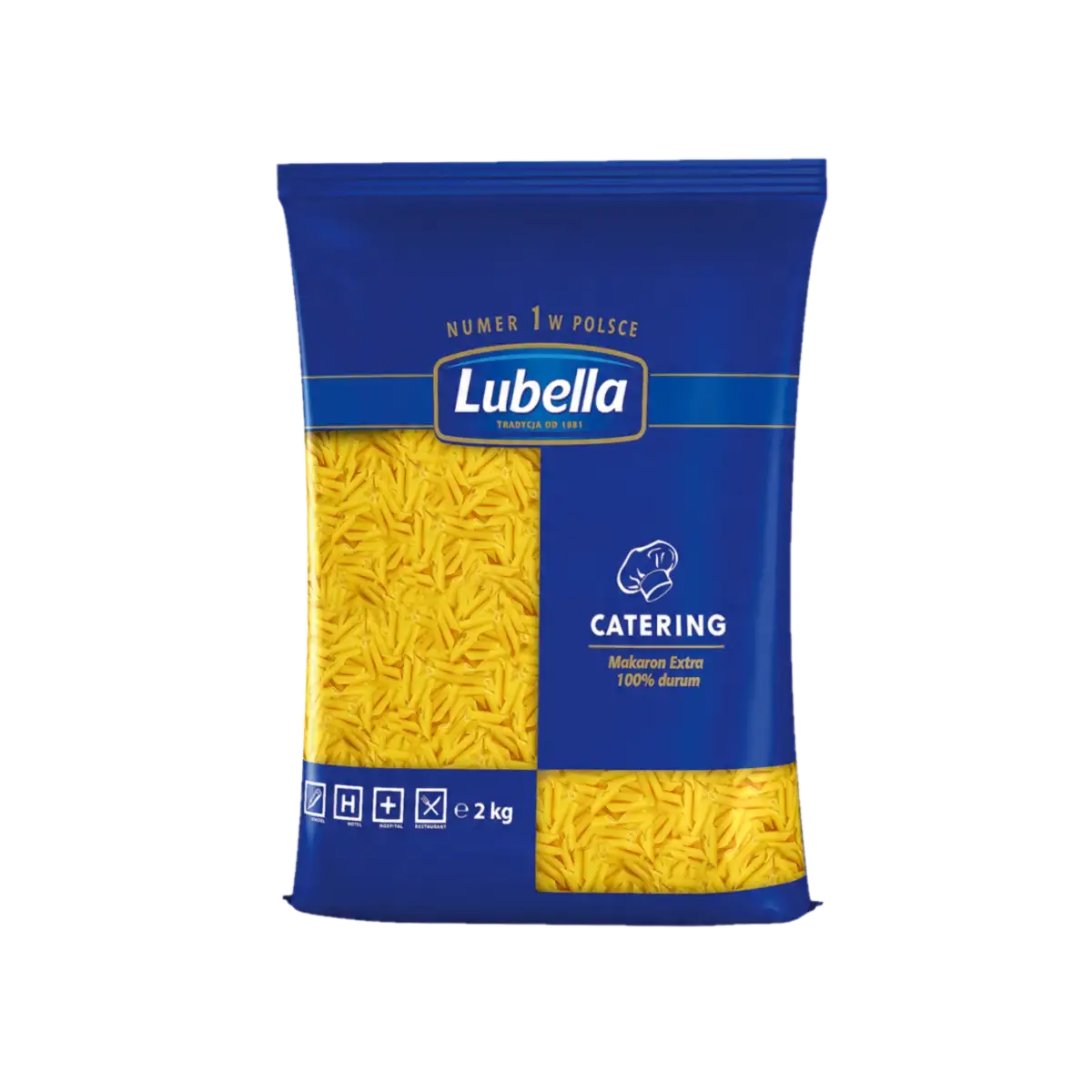 lubella piora ryrki penne 2kg Lubella Catering Makaron Pióra (Penne Rigate) 2 kg