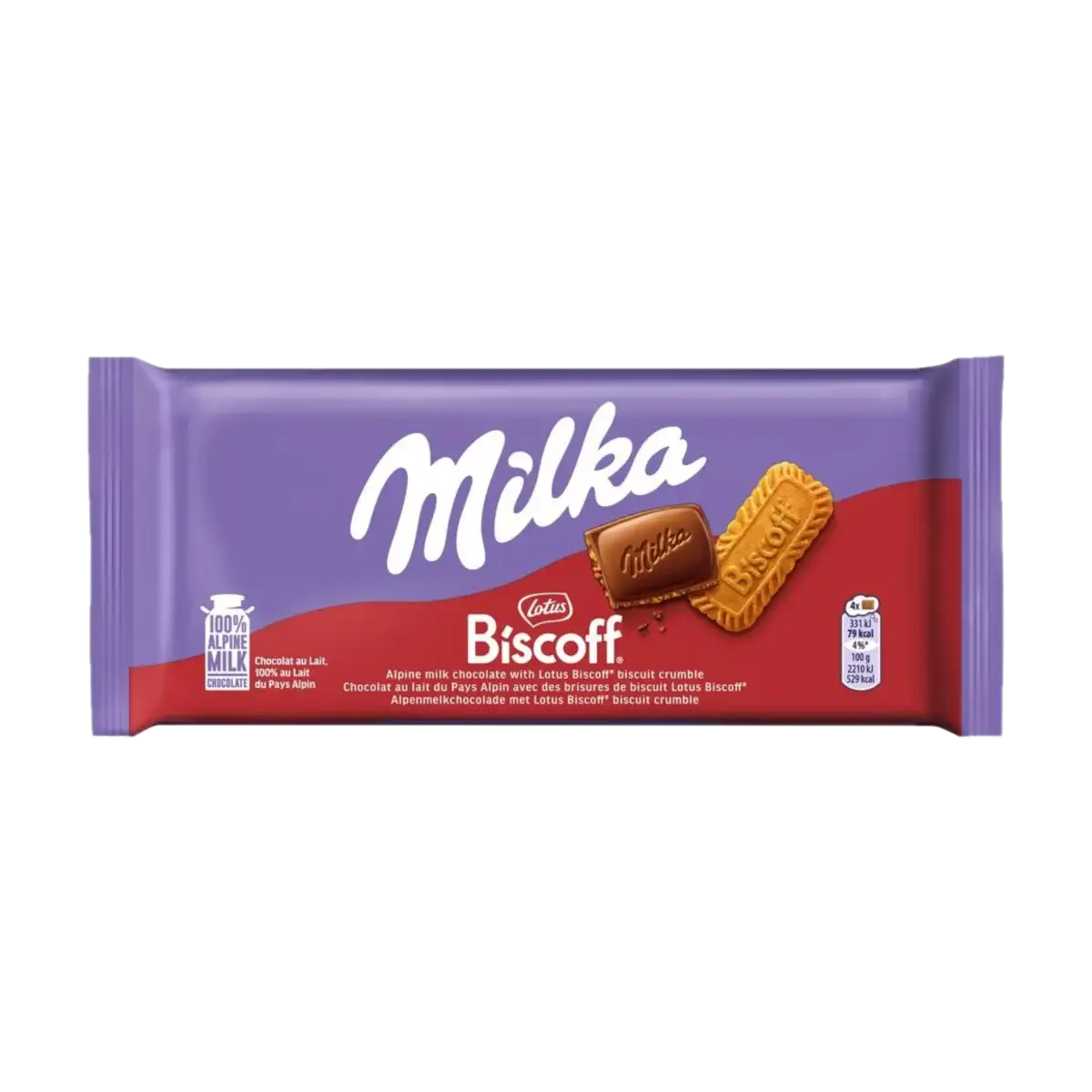 Milka Biscoff Czekolada Mleczna z Karmelizowanymi Ciasteczkami Lotus Biscoff 90 g