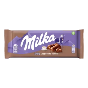 Milka Bubbly Cappuccino Czekolada Mleczna Napowietrzona z Nadzieniem Mlecznym o Smaku Cappuccino 97 g