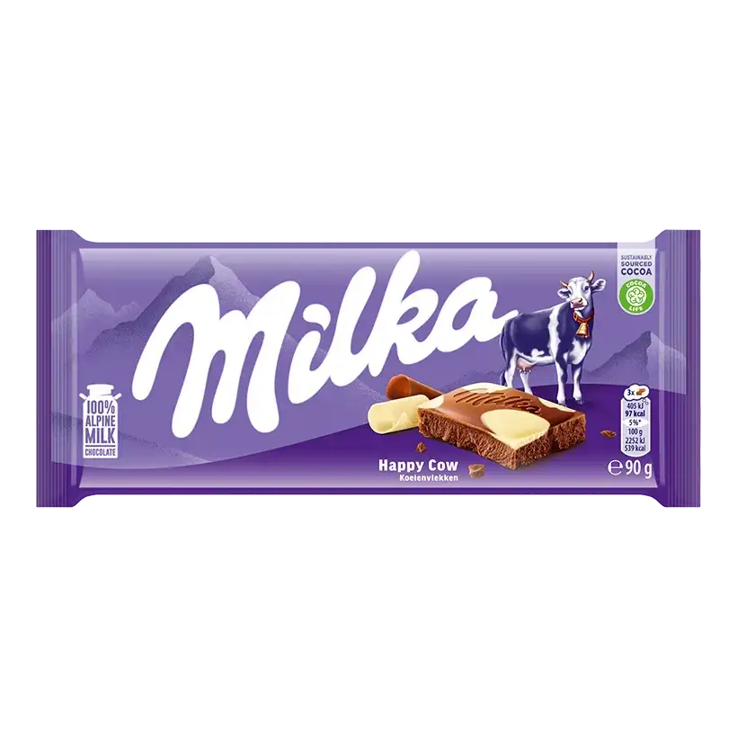 Milka Happy Cow (Łaciata) Czekolada Mleczna z Mleka Alpejskiego 90 g