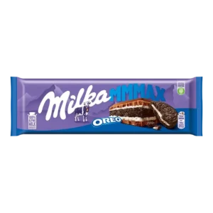 Milka MMMAX Oreo Czekolada Mleczna z Nadzieniem Mlecznym i Kakaowymi Herbatnikami Oreo 300 g