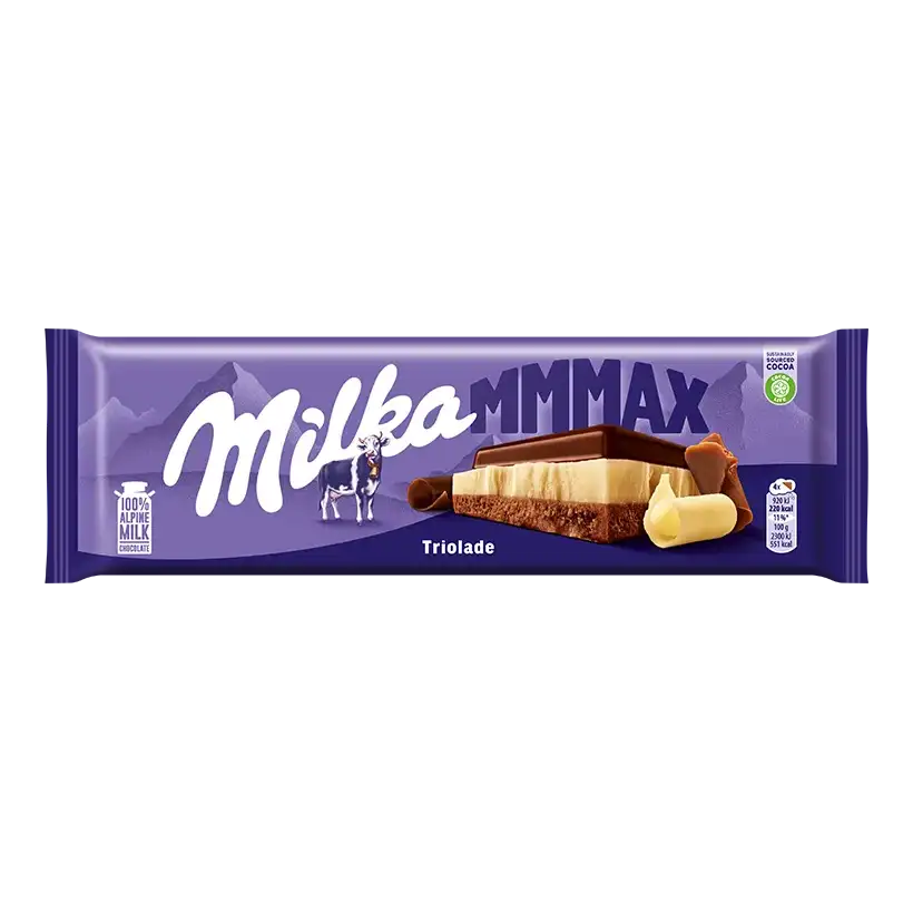 Milka MMMAX Triolade Czekolada Mleczna, Biała i Ciemna 280 g