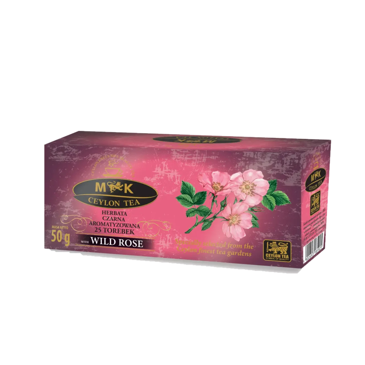 MK Ceylon Tea Herbata Czarna o Smaku Dzikiej Róży 50 g (25 × 2 g)