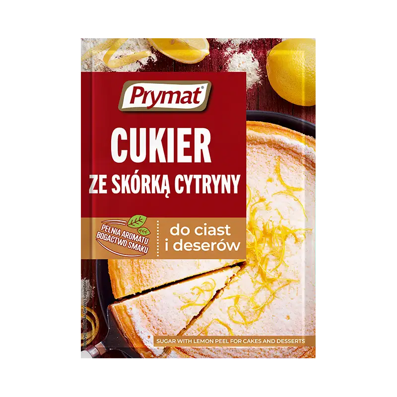 prymat cukier ze skrorka z cytryny Prymat Cukier ze Skórką Cytryny do Ciast i Deserów 15 g