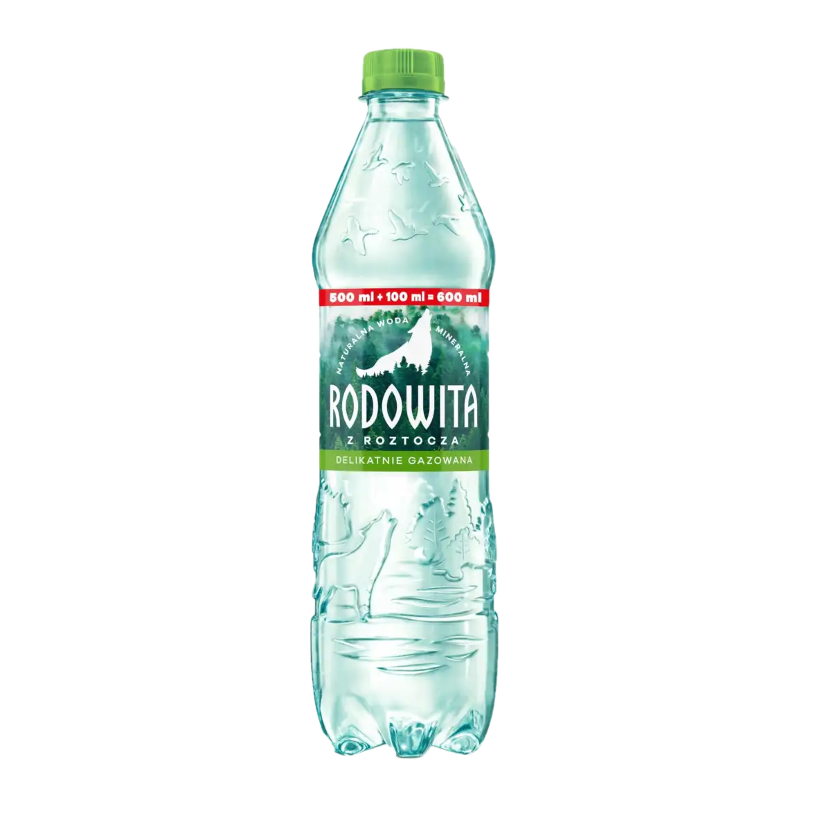 rodowita del gaz 0,6 Rodowita z Roztocza Naturalna Woda Mineralna Delikatnie Gazowana 600 ml