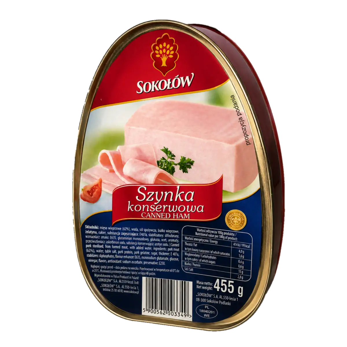 Sokołów Szynka Konserwowa Wieprzowa 455 g