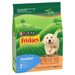 Friskies Junior Sucha Karma dla Szczeniąt z Kurczakiem i Warzywami z Mlekiem 3 kg